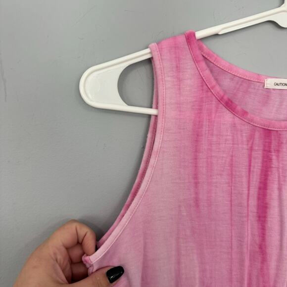 Caution to the Wind Pink Tie Dye Sleeveless Top Size Medium Front Side Knot - Picture 3 of 6